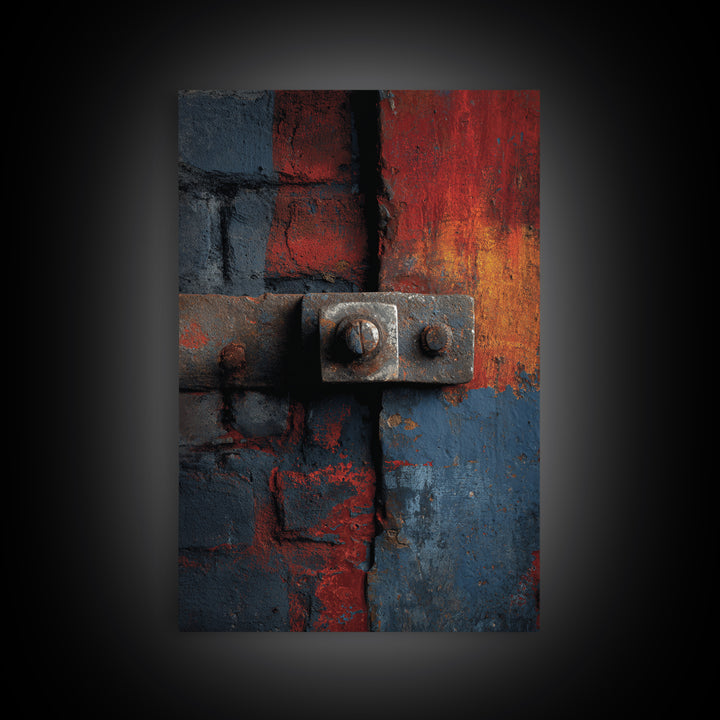 Exposed Brick Texture Abstract Framed Canvas Print, Industrial Art, Wall Art, Living Room Decor, Abstract Art, Foundry, IND-2x3-84
