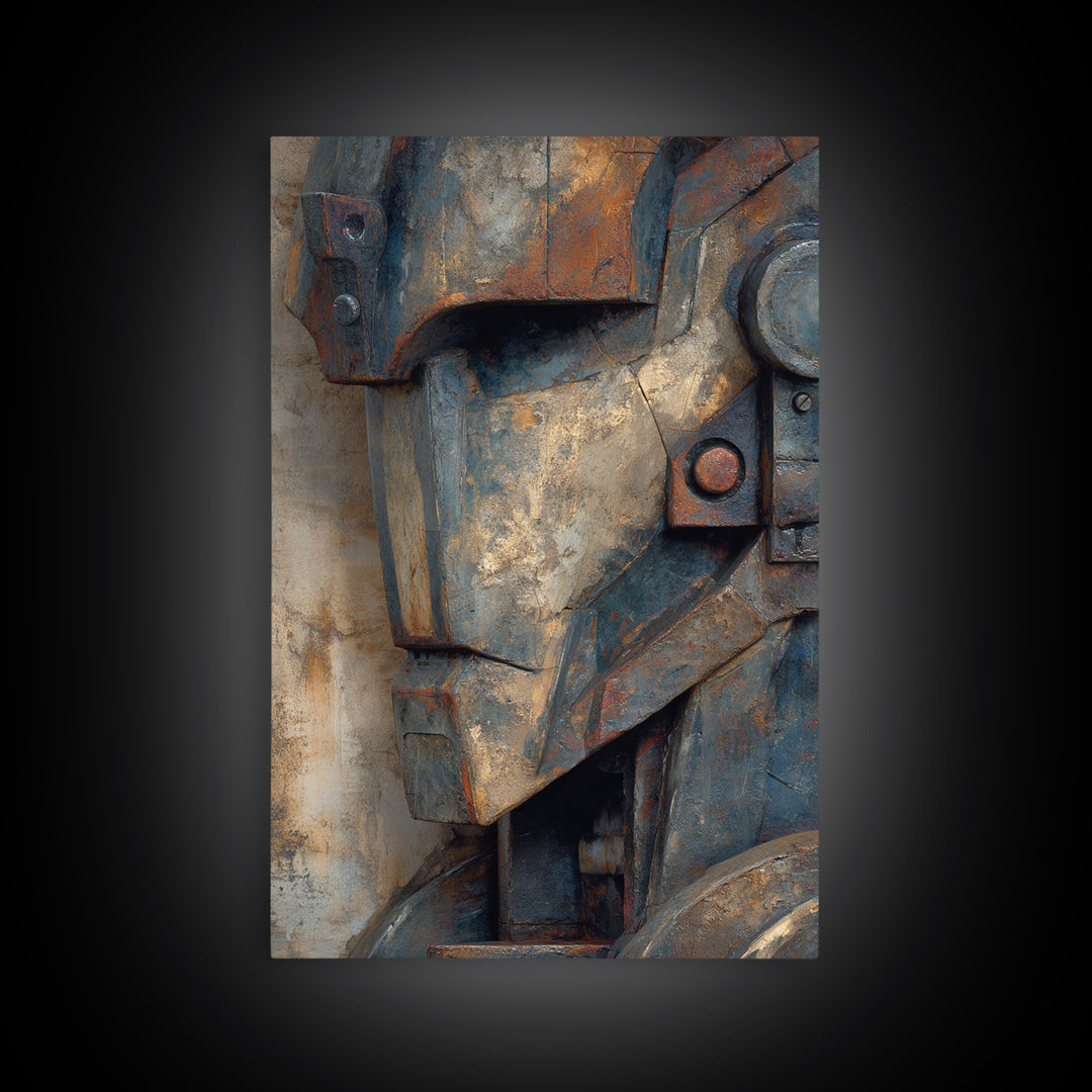 Concrete Wall Abstract Framed Canvas Print, Industrial Art, Gallery Decor, Living Room Decor, Abstract Art, Foundry, Home Decor, IND-2x3-89