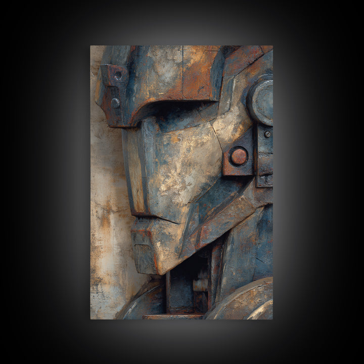 Concrete Wall Abstract Framed Canvas Print, Industrial Art, Gallery Decor, Living Room Decor, Abstract Art, Foundry, Home Decor, IND-2x3-89