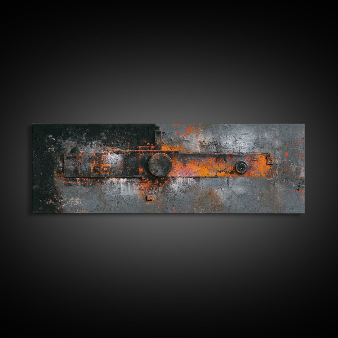 Exposed Brick Texture Abstract Framed Canvas Print, Industrial Art, Fine Art Print, Living Room Decor, Abstract Art, Foundry, IND-3x1-44