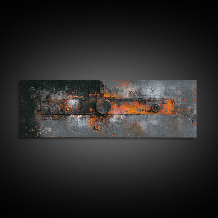 Exposed Brick Texture Abstract Framed Canvas Print, Industrial Art, Fine Art Print, Living Room Decor, Abstract Art, Foundry, IND-3x1-44