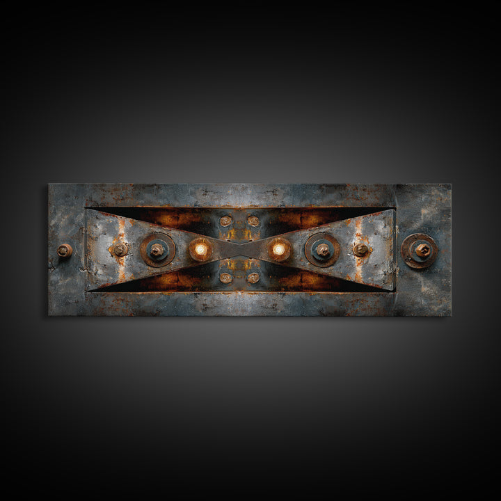 Steel Beams Crossing Like Abstract Lines Framed Canvas Print, Industrial Art, Living Room Art, Living Room Decor, Foundry, IND-3x1-9