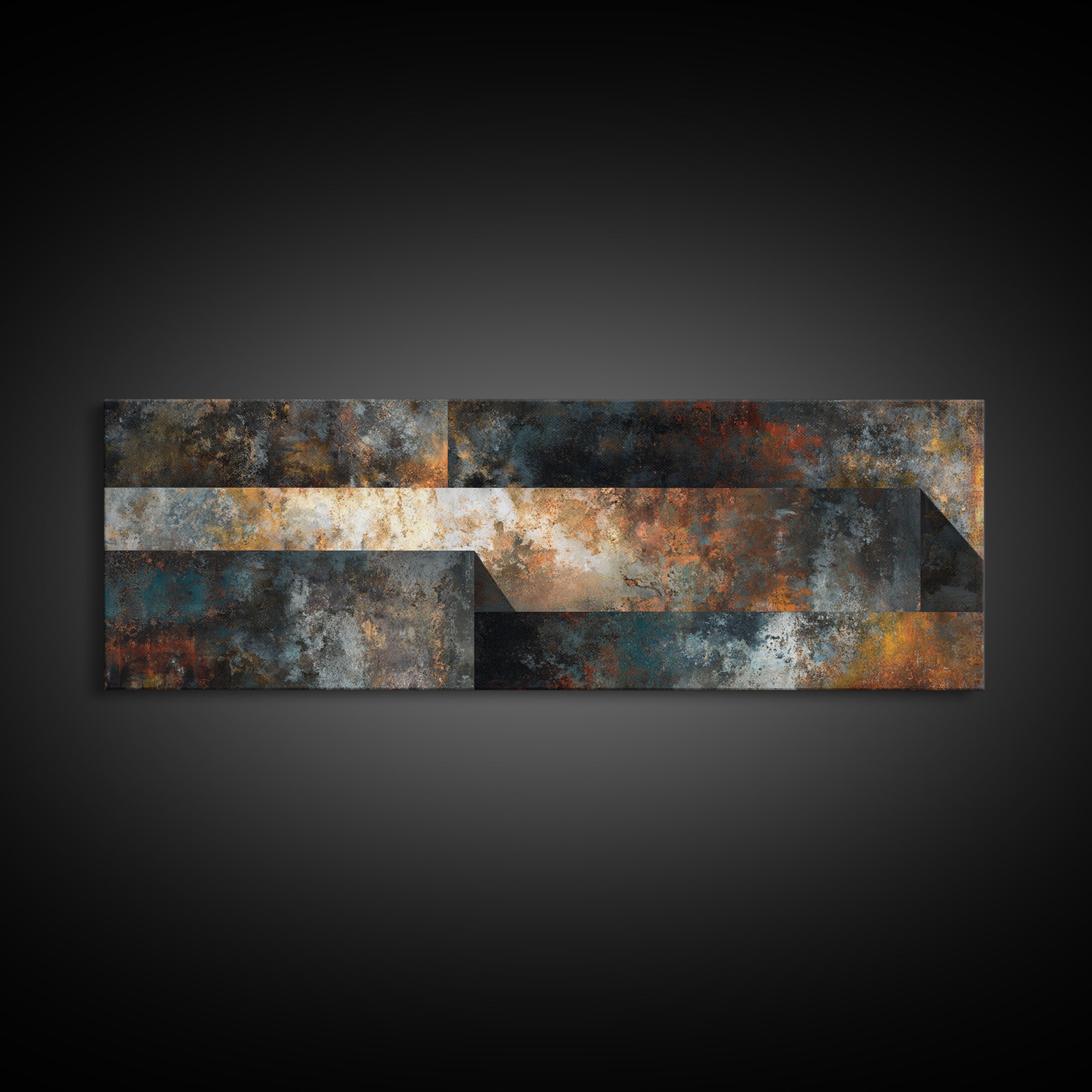 Exposed Brick Texture Abstract Canvas Print, Industrial Art, Printables, Living Room Decor, Foundry, Dining Room Wall Art, IND-3x1-92