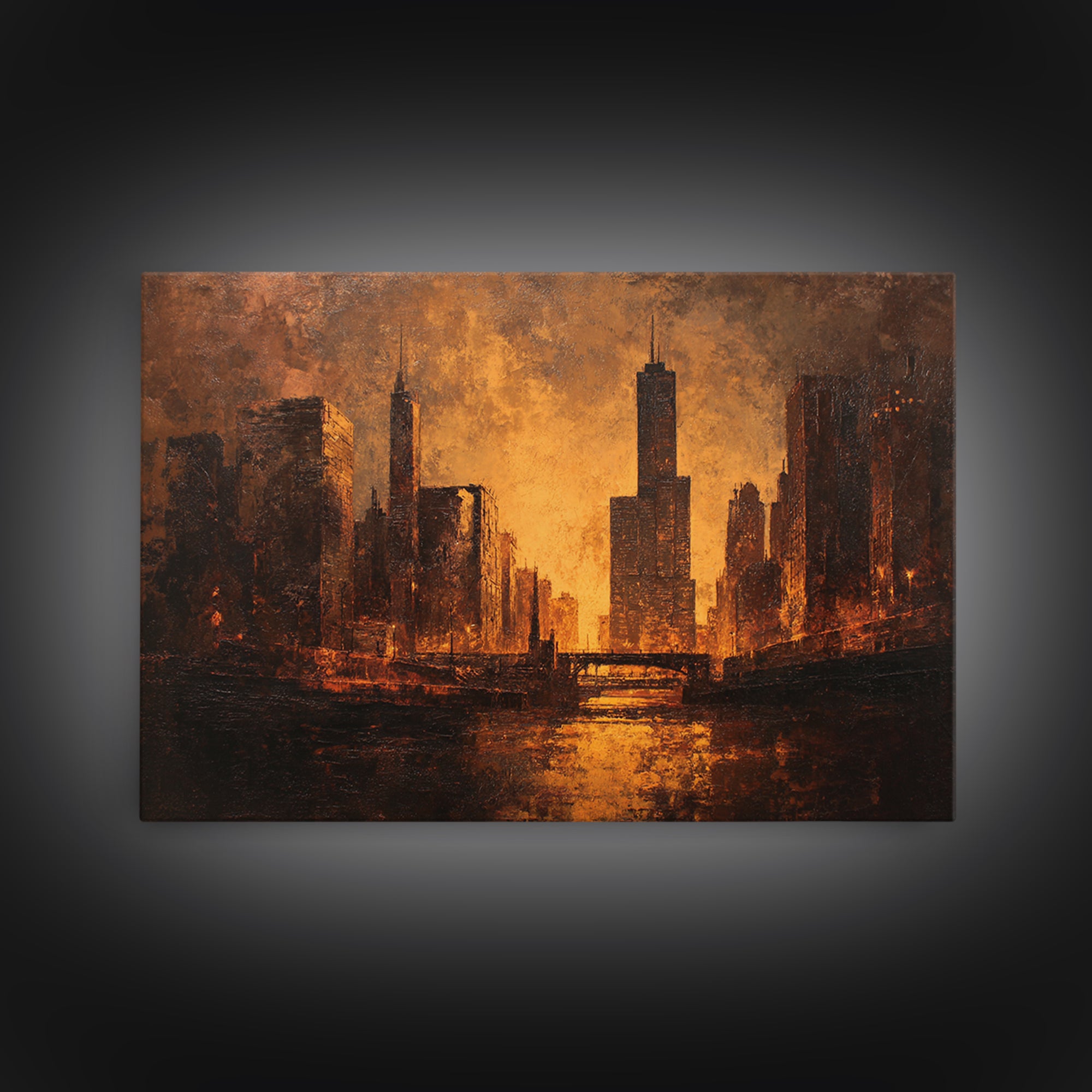 Industrial City Skyline Canvas Print, Industrial Art, Modern Decor, Living Room Decor, Abstract Art, Foundry, Wall Decor, IND-3x2-16