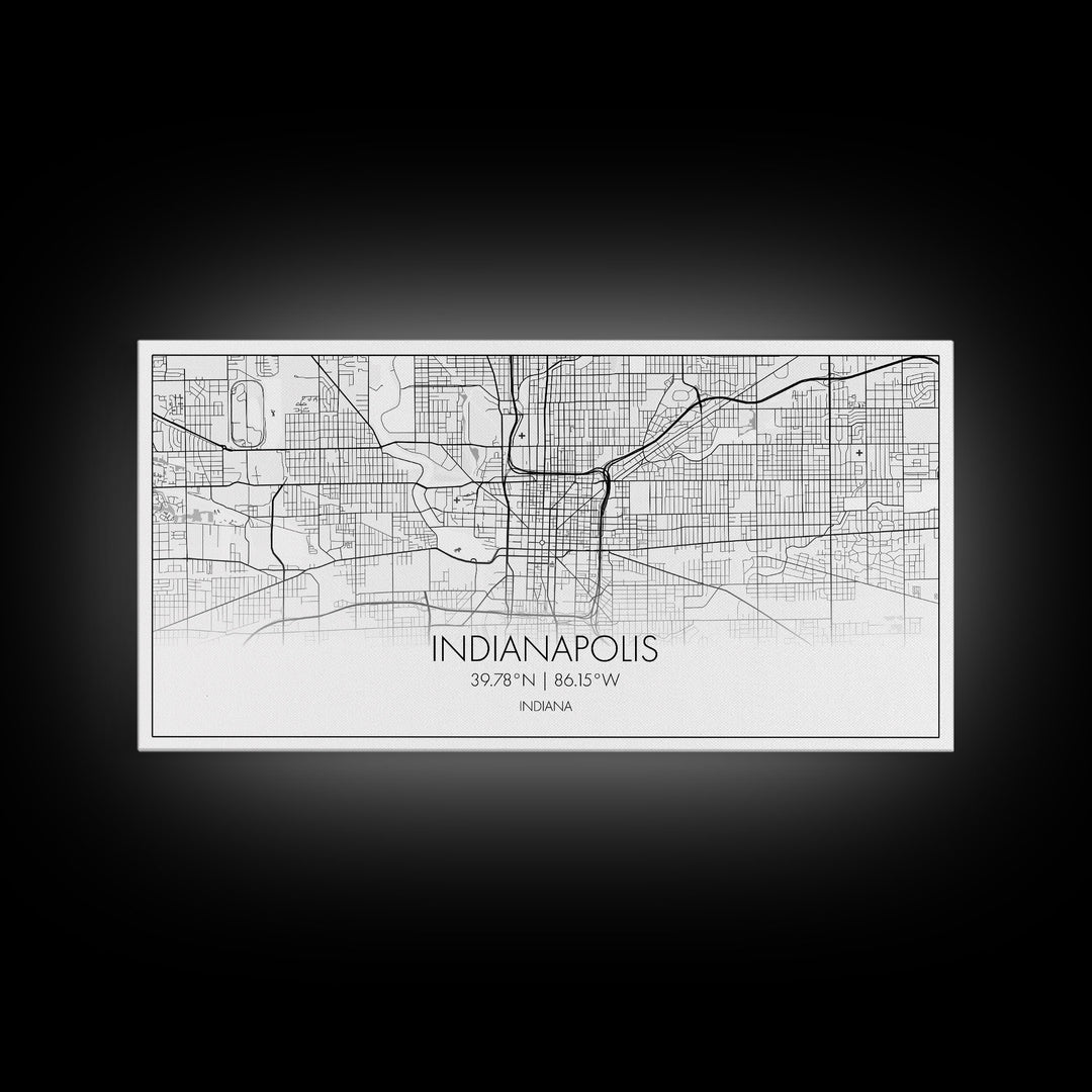 Indianapolis City Map, Indiana Map, Map Art, Modern Art, Wall Art, Canvas Art, Nursery Wall Art, College Dorm Décor, Couples Gift, Office