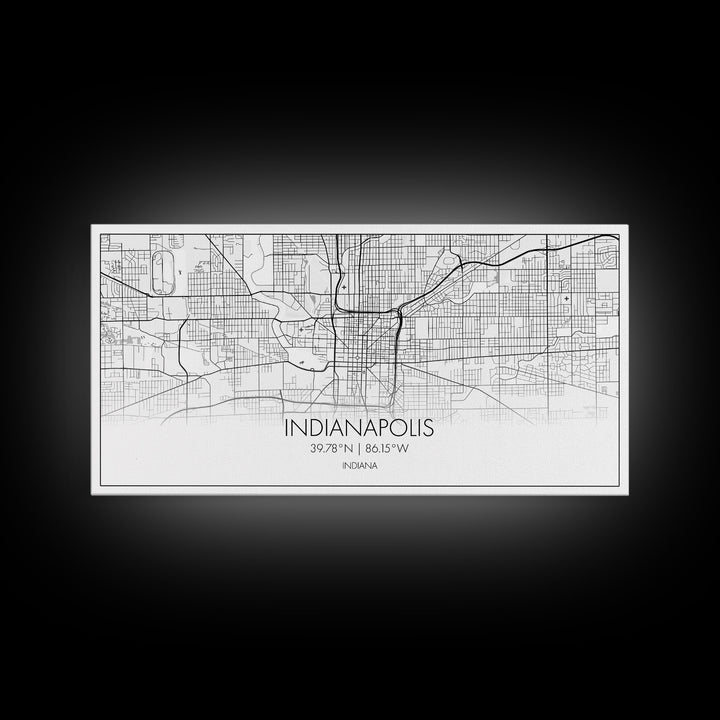 Indianapolis City Map, Indiana Map, Map Art, Modern Art, Wall Art, Canvas Art, Nursery Wall Art, College Dorm Décor, Couples Gift, Office