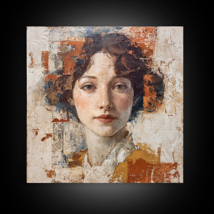 Renaissance Inspired Portrait with Modern Softness Canvas Print, Italian Villa Art, Living Room Decor, Fine Art, Villa, IVA-1x1-18