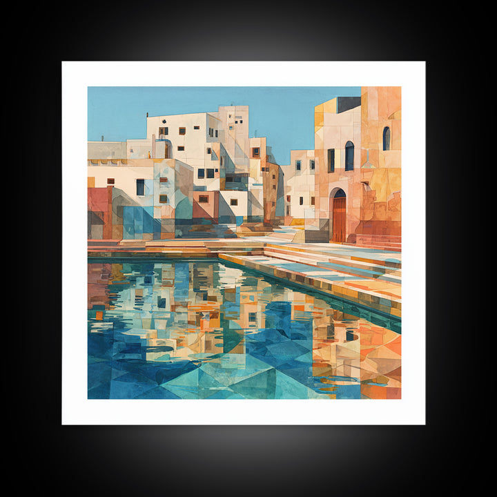 Venetian Canal Reflection Without City Crowd Canvas Print, Italian Villa Art, Bedroom Wall Art, Living Room Decor, Villa, IVA-1x1-44