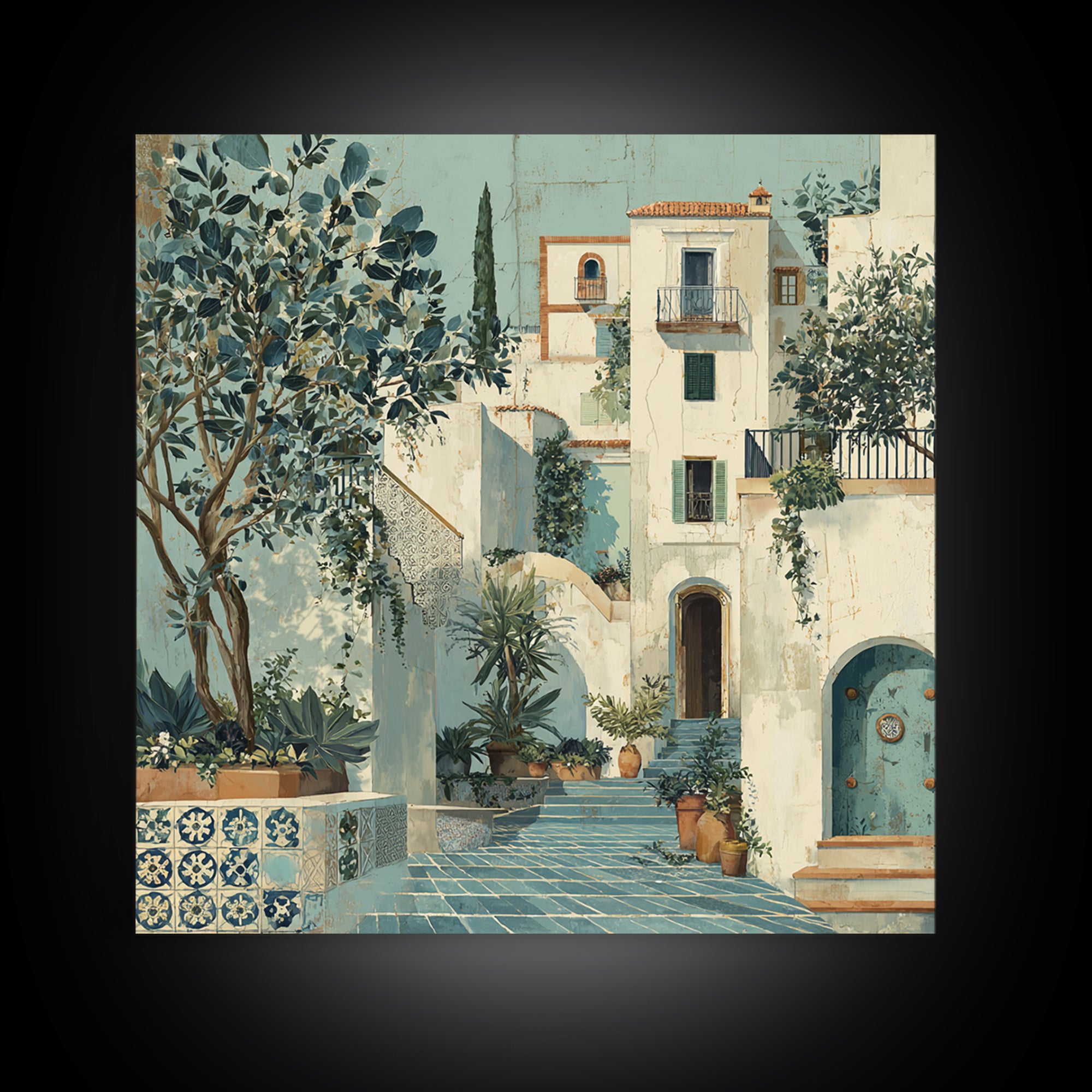 Amalfi Coast Cliffs Canvas Print, Italian Villa Art, Neutral Wall Art, Living Room Decor, Fine Art, Villa, Statement Artwork, IVA-1x1-85