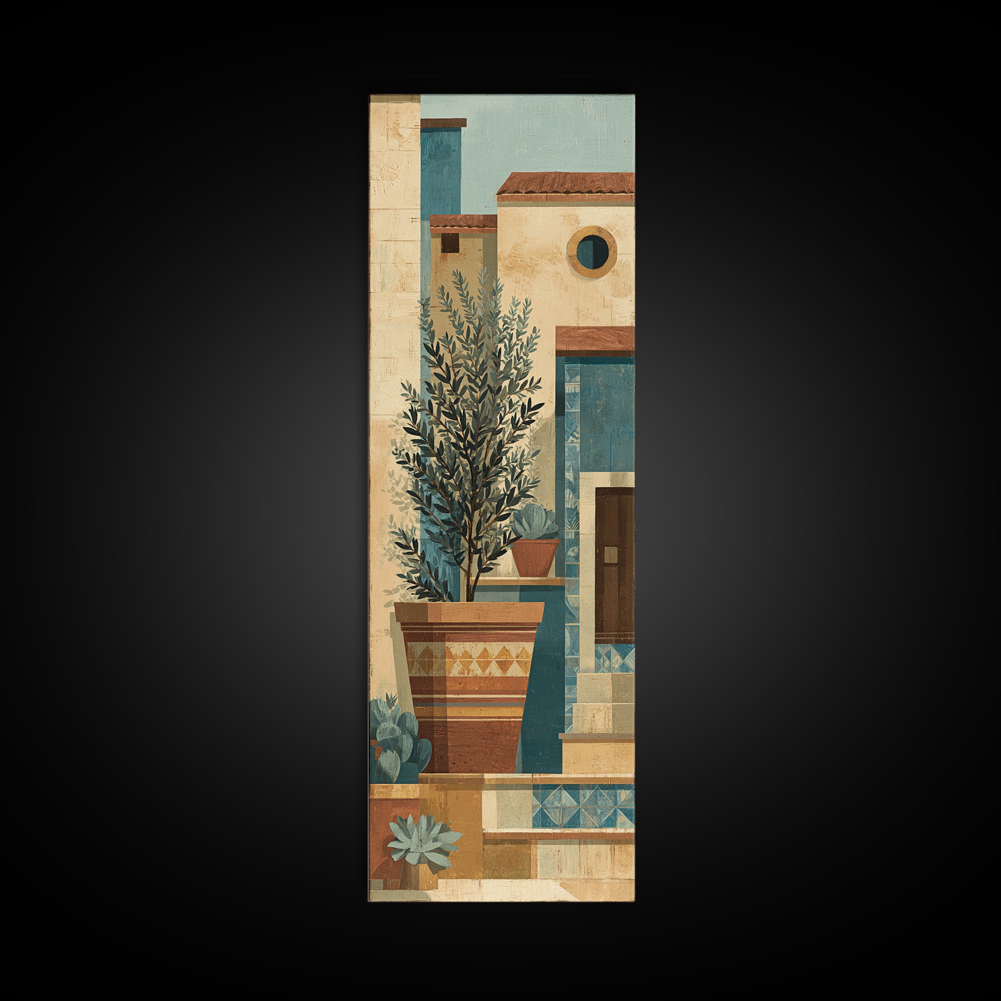 Terra Cotta Pot Canvas Print, Italian Villa Art, Living Room Wall Art, Living Room Decor, Fine Art, Villa, Gallery Wall Set, IVA-1x3-10
