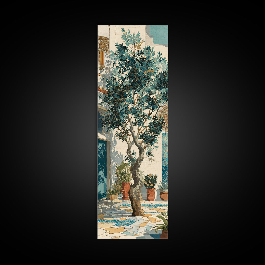 Olive Grove Path Canvas Print, Italian Villa Art, Gallery Decor, Living Room Decor, Fine Art, Villa, Minimalist Decor, IVA-1x3-39