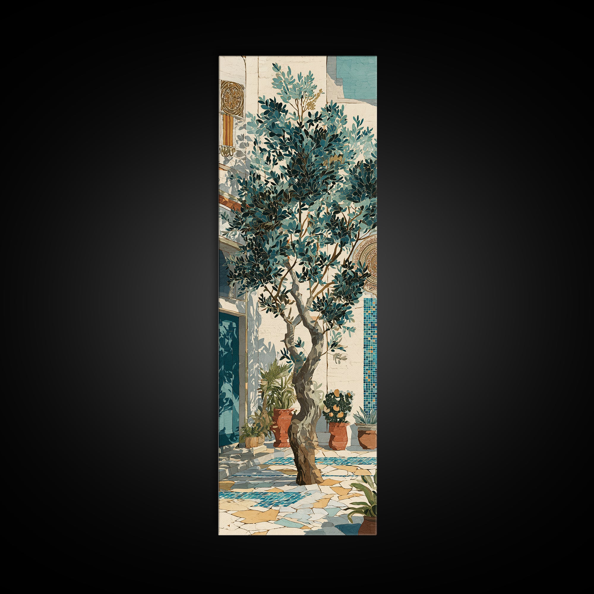Olive Grove Path Canvas Print, Italian Villa Art, Gallery Decor, Living Room Decor, Fine Art, Villa, Minimalist Decor, IVA-1x3-39