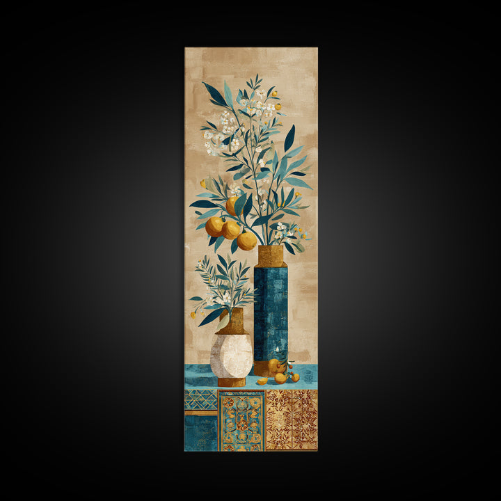 Pasta Herbs and Tomatoes Still Life Canvas Print, Italian Villa Art, Neutral Wall Art, Living Room Decor, Fine Art, Villa, IVA-1x3-7