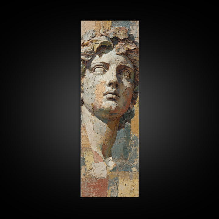 Classic Roman Statue Bust Canvas Print, Italian Villa Art, Art Print, Living Room Decor, Fine Art, Villa, Printable Art, IVA-1x3-72