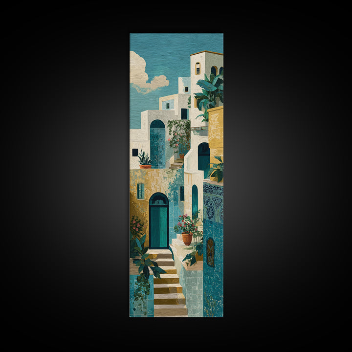 Amalfi Coast Cliffs Canvas Print, Italian Villa Art, Fine Art Print, Living Room Decor, Fine Art, Villa, Original Painting, IVA-1x3-73