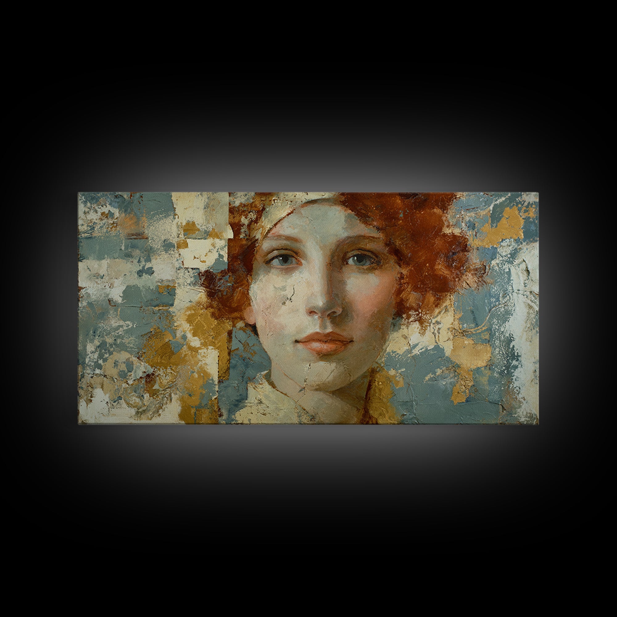 Renaissance Inspired Portrait with Modern Softness Canvas Print, Italian Villa Art, Gallery Decor, Living Room Decor, Villa, IVA-2x1-62
