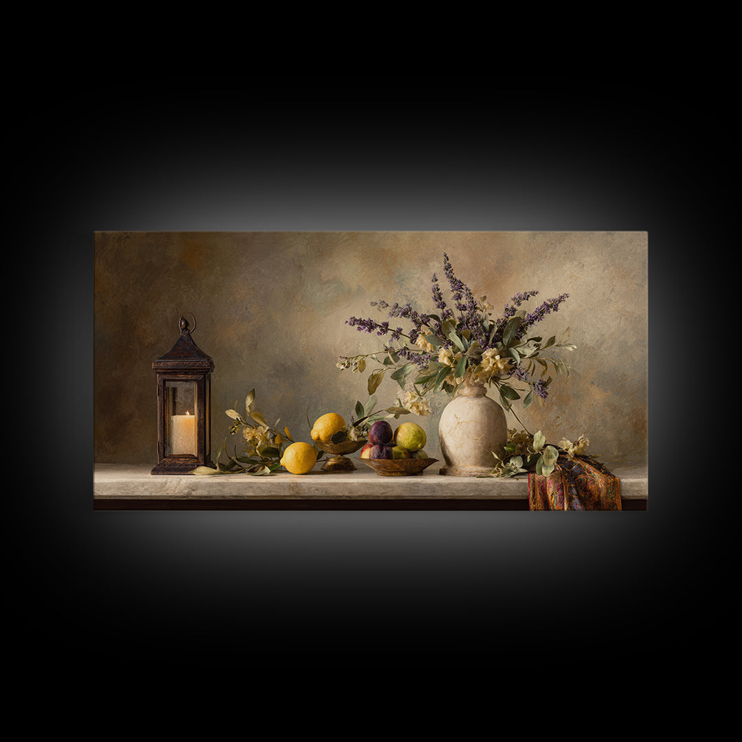 Marble Fruit Still Life Framed Canvas Print, Italian Villa Art, Gallery Wall Set, Living Room Decor, Fine Art, Villa, IVA-2x1-67