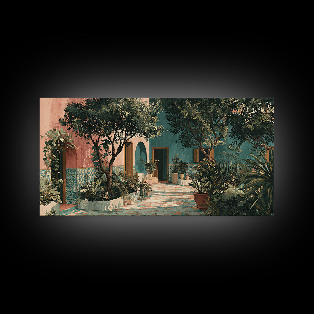 Olive Grove Path Framed Canvas Print, Italian Villa Art, Travel Poster, Living Room Decor, Fine Art, Villa, Fine Art Print, IVA-2x1-95