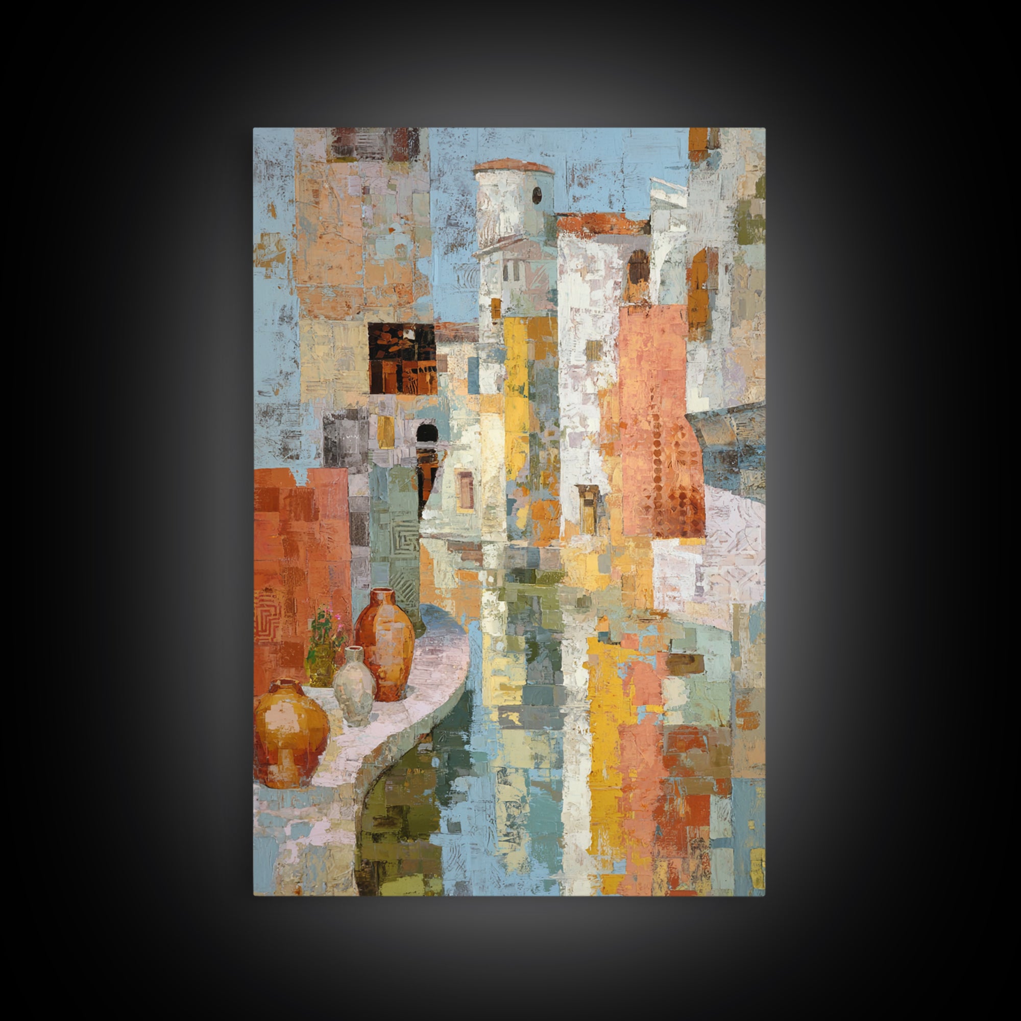 Venetian Canal Reflection Without City Crowd Canvas Print, Italian Villa Art, Digital Download Art, Living Room Decor, Villa, IVA-2x3-100