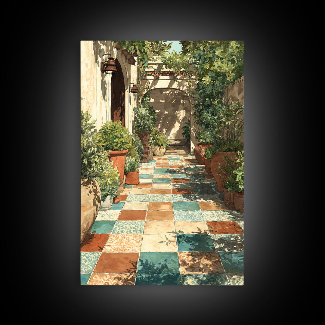 Olive Grove Path Canvas Print, Italian Villa Art, Living Room Decor, Abstract Art, Villa, Living Room Art, Gallery Wall Set, IVA-2x3-11