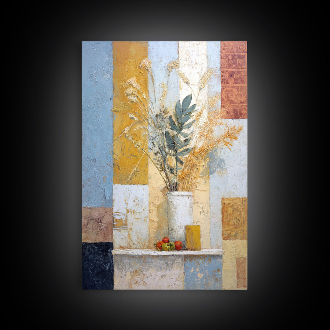 Pasta Herbs and Tomatoes Still Life Framed Canvas Print, Italian Villa Art, Printable Art, Living Room Decor, Fine Art, Villa, IVA-2x3-3