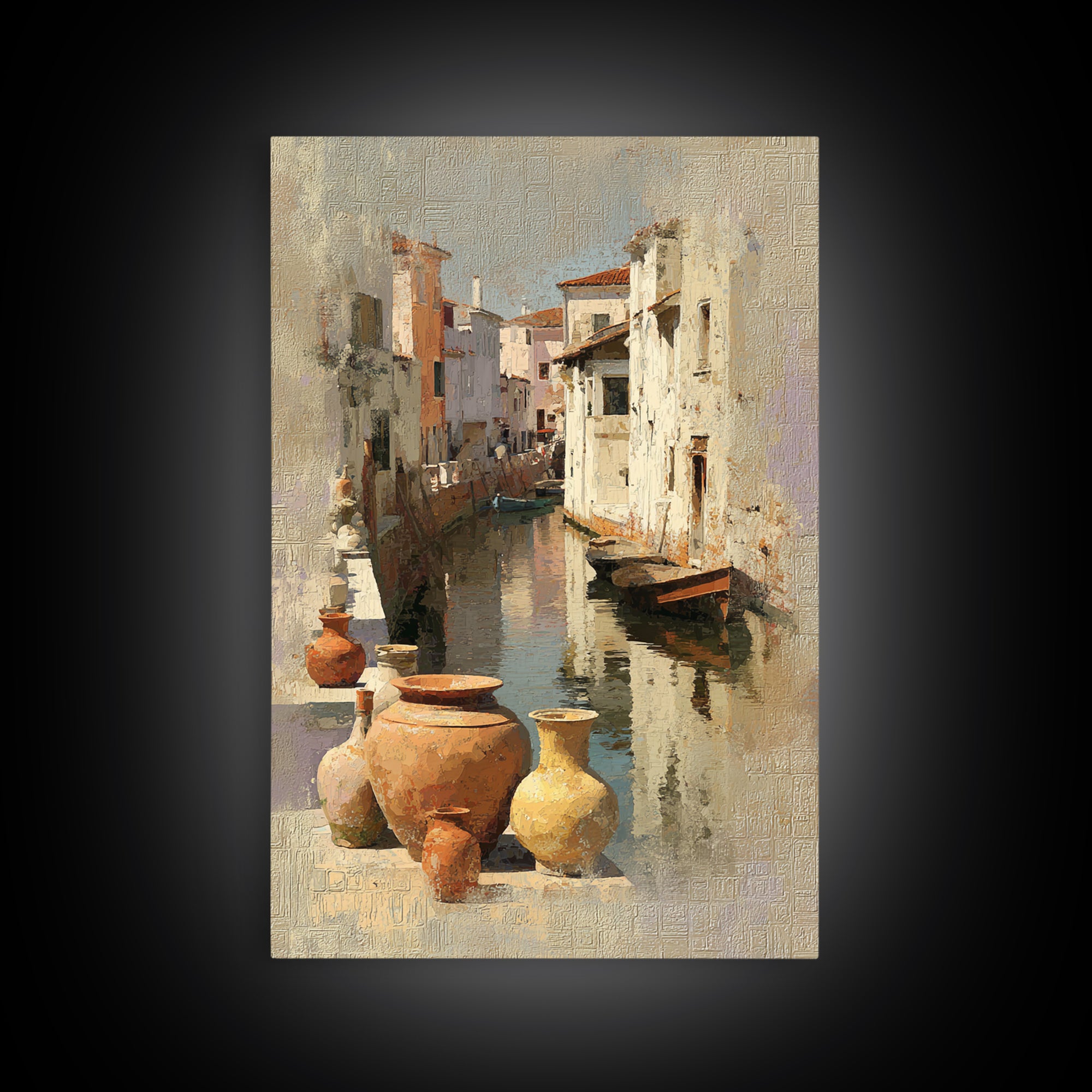 Venetian Canal Reflection Without City Crowd Canvas Print, Italian Villa Art, Digital Download Art, Living Room Decor, Villa, IVA-2x3-52