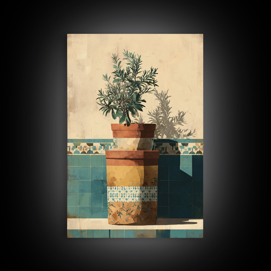 Terra Cotta Pot Canvas Print, Italian Villa Art, Wall Decor, Living Room Decor, Fine Art, Villa, Contemporary Art, IVA-2x3-54