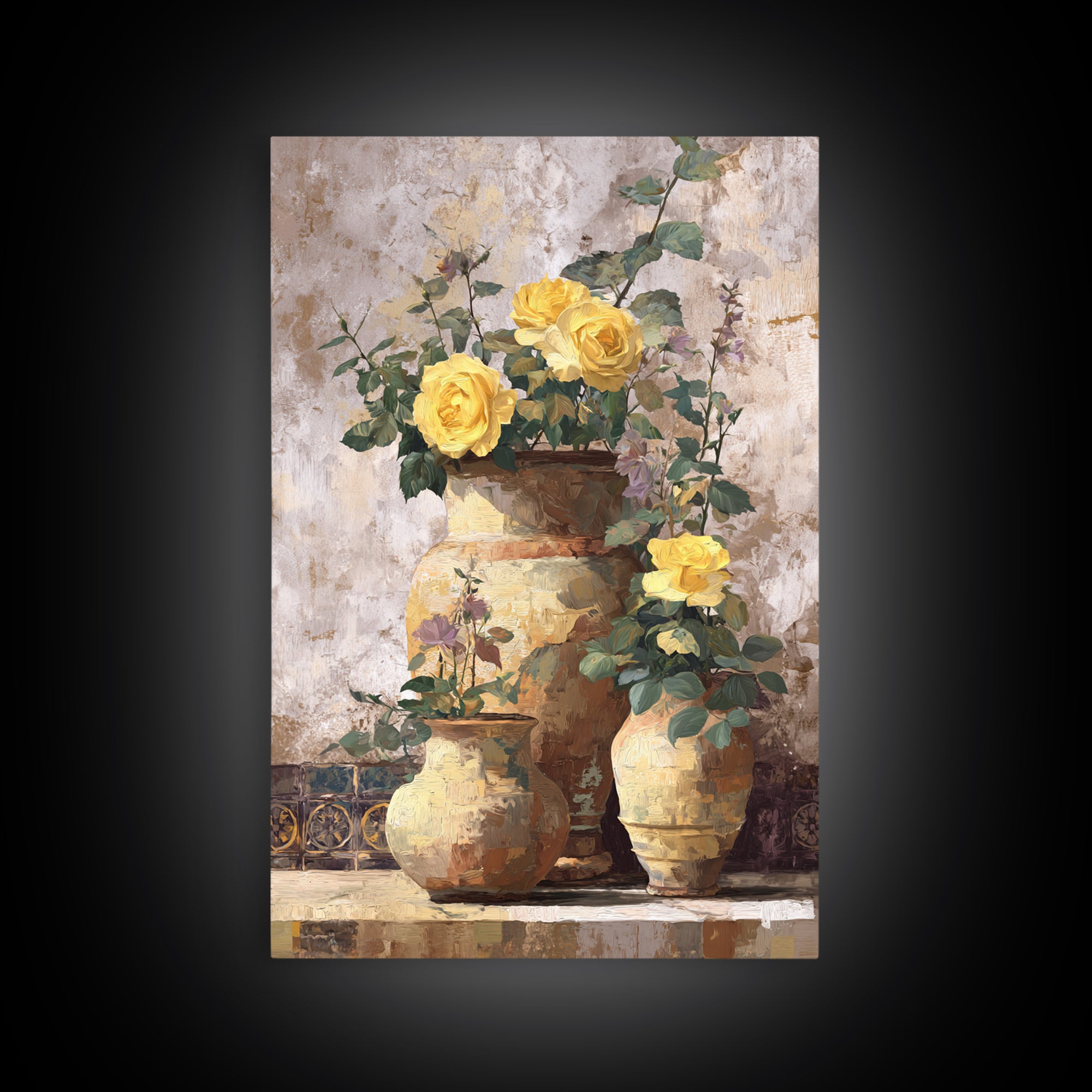 Italian Villa Garden Urn Canvas Print, Italian Villa Art, Art Print, Living Room Decor, Fine Art, Villa, Printable Art, IVA-2x3-62