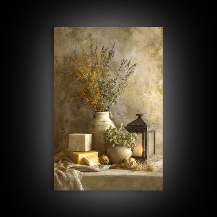 Pasta Herbs and Tomatoes Still Life Canvas Print, Italian Villa Art, Fine Art Print, Living Room Decor, Fine Art, Villa, IVA-2x3-99