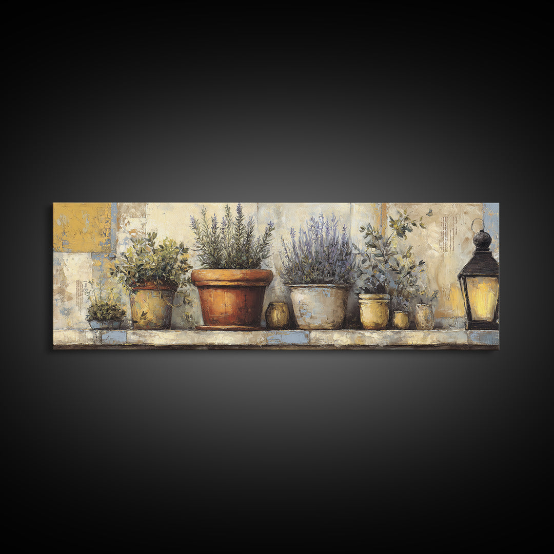 Terra Cotta Pot Canvas Print, Italian Villa Art, Living Room Art, Living Room Decor, Villa, Neutral Decor, Modern Decor, IVA-3x1-14