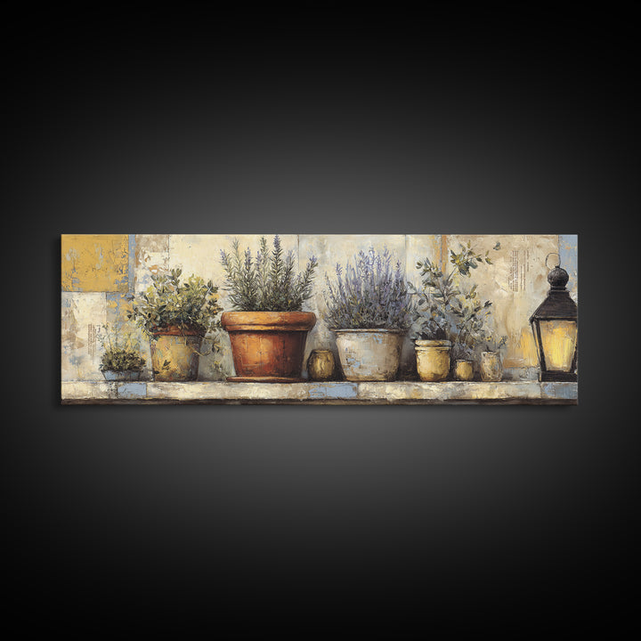 Terra Cotta Pot Canvas Print, Italian Villa Art, Living Room Art, Living Room Decor, Villa, Neutral Decor, Modern Decor, IVA-3x1-14