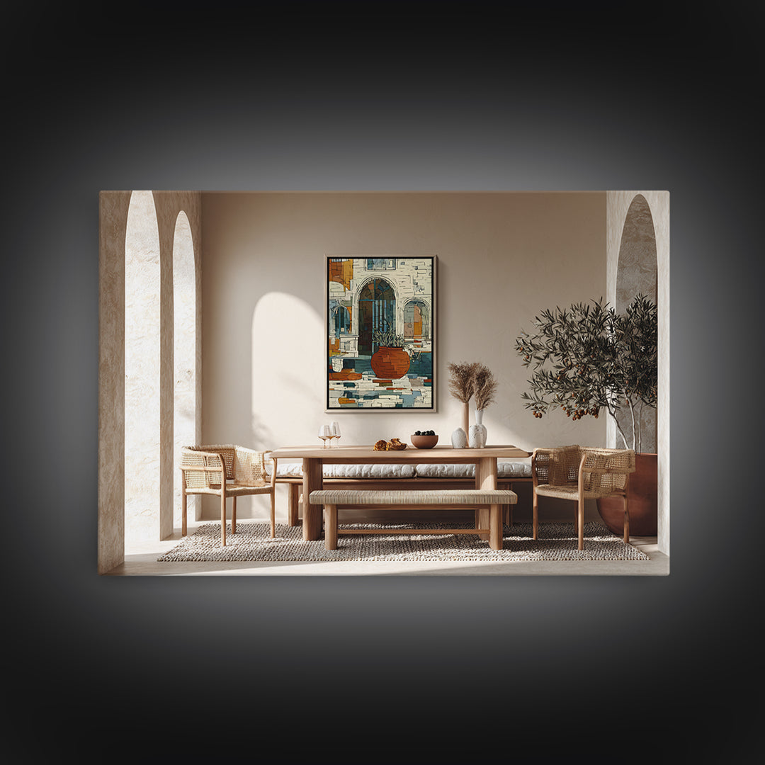 White Wine and Olives Still Life Framed Canvas Print, Italian Villa Art, Room Decor, Living Room Decor, Fine Art, Villa, IVA-3x2-20