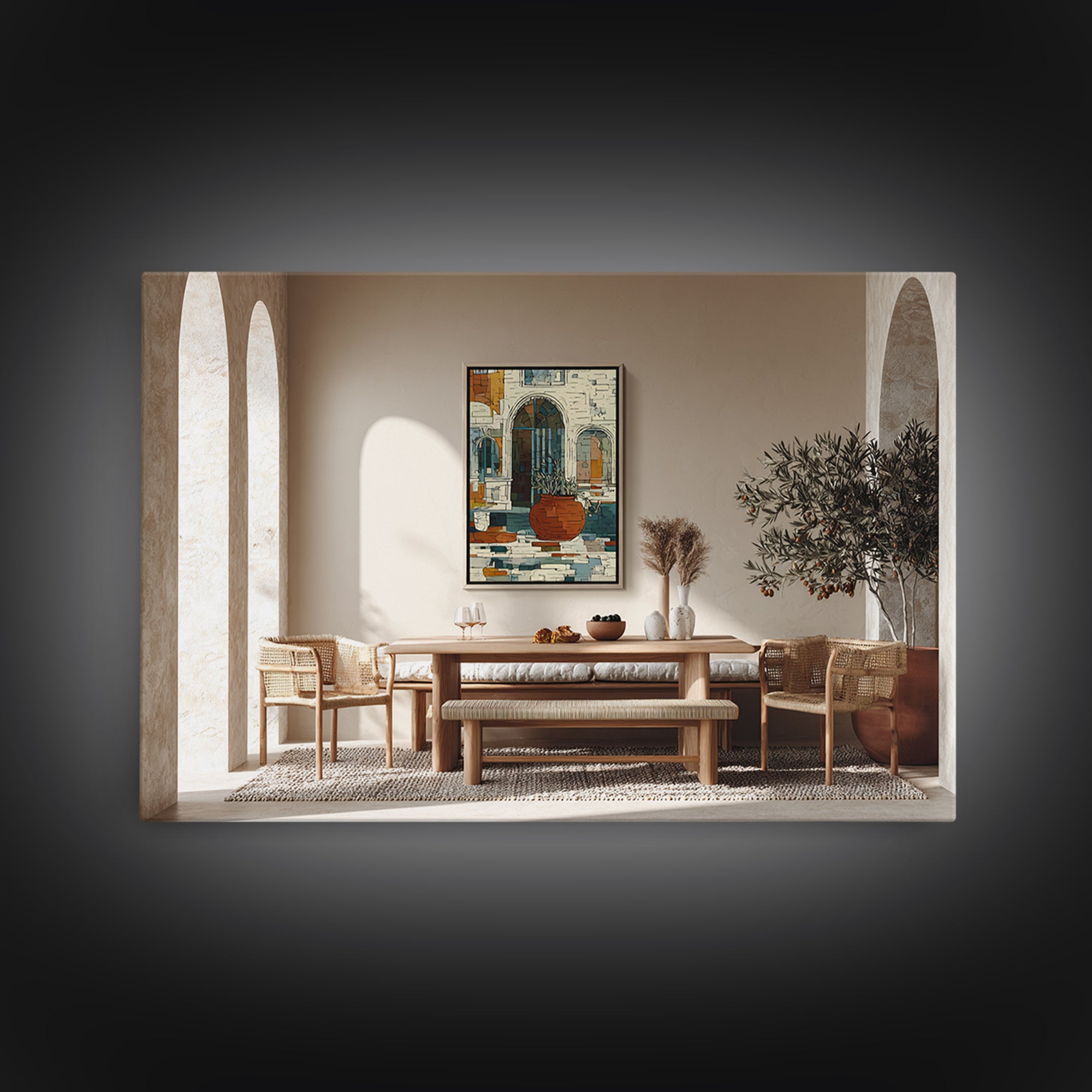 White Wine and Olives Still Life Framed Canvas Print, Italian Villa Art, Room Decor, Living Room Decor, Fine Art, Villa, IVA-3x2-20