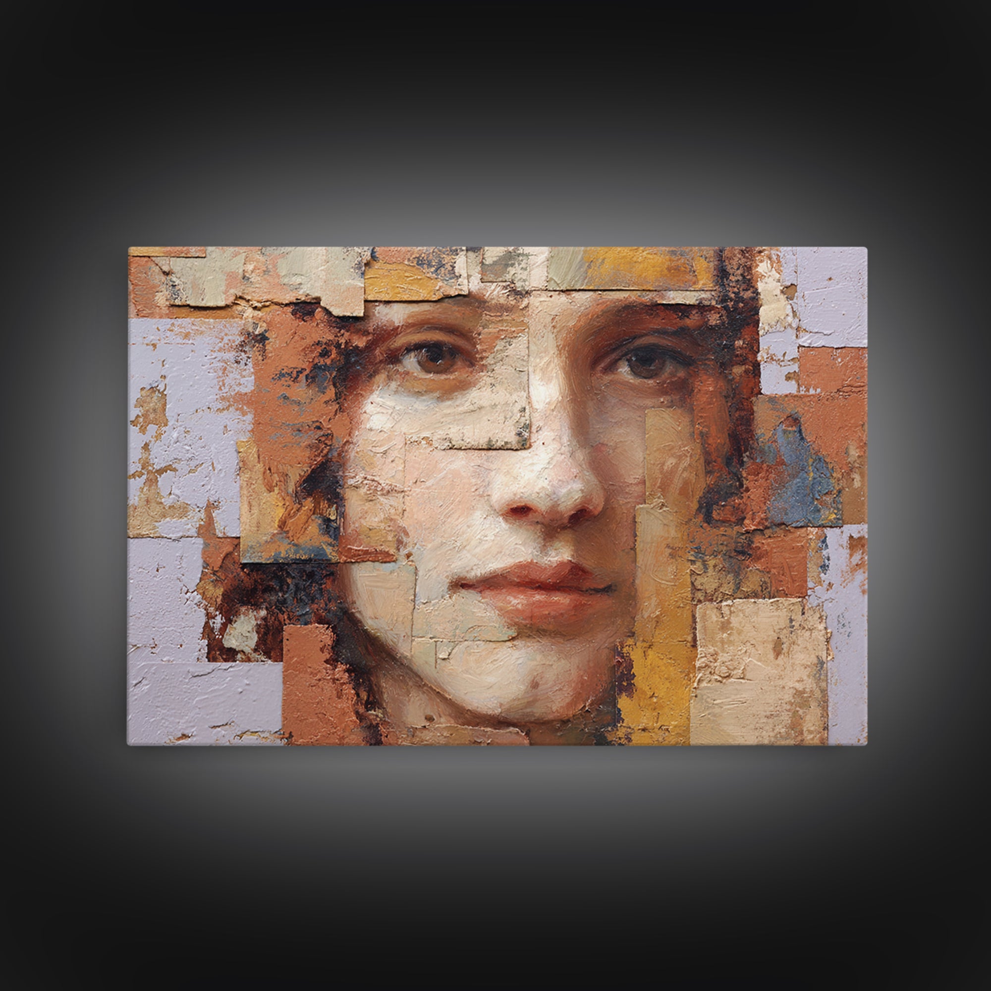 Renaissance Inspired Portrait with Modern Softness Canvas Print, Italian Villa Art, Oil Painting, Living Room Decor, Villa, IVA-3x2-46