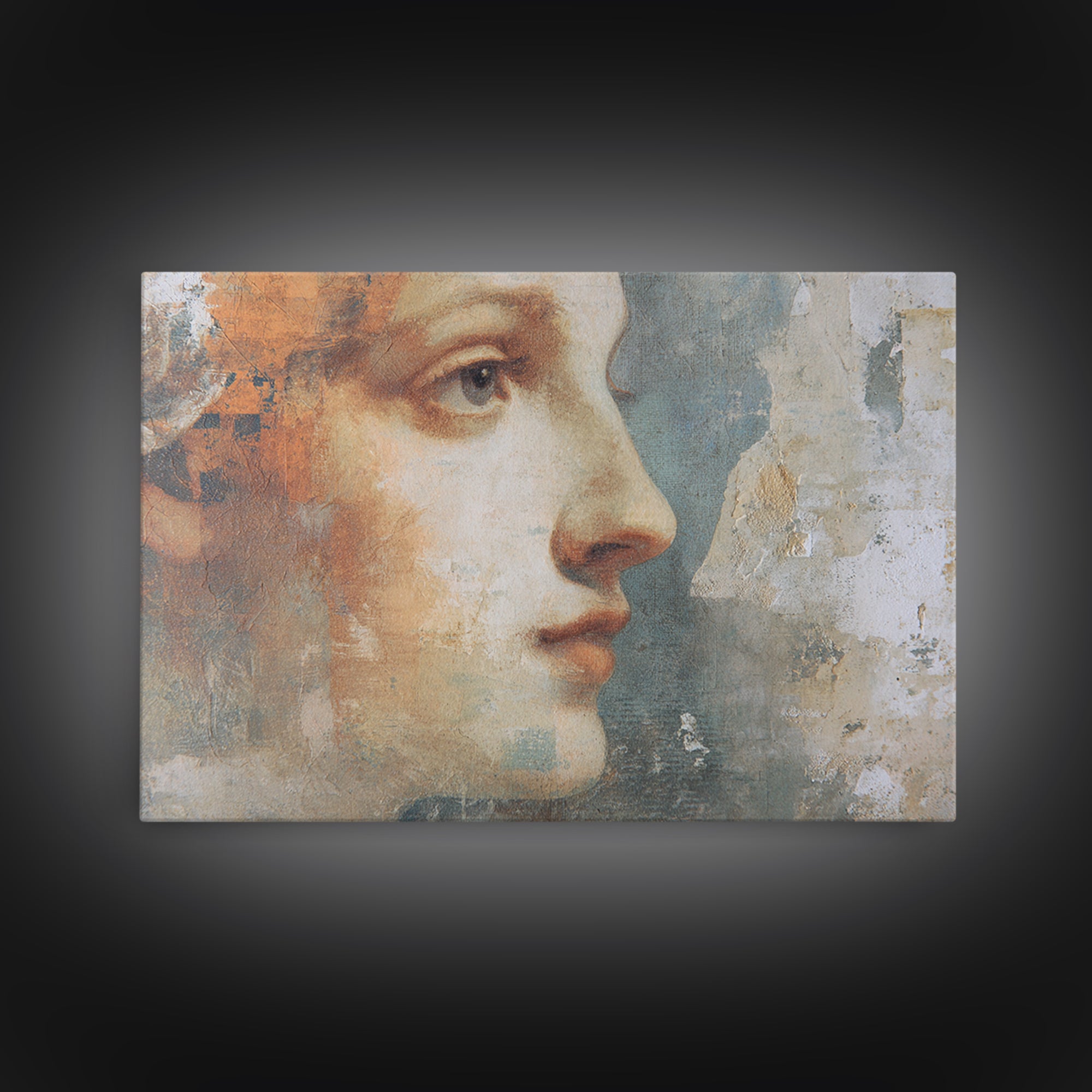 Renaissance Inspired Portrait with Modern Softness Canvas Print, Italian Villa Art, Living Room Decor, Fine Art, Villa, IVA-3x2-94