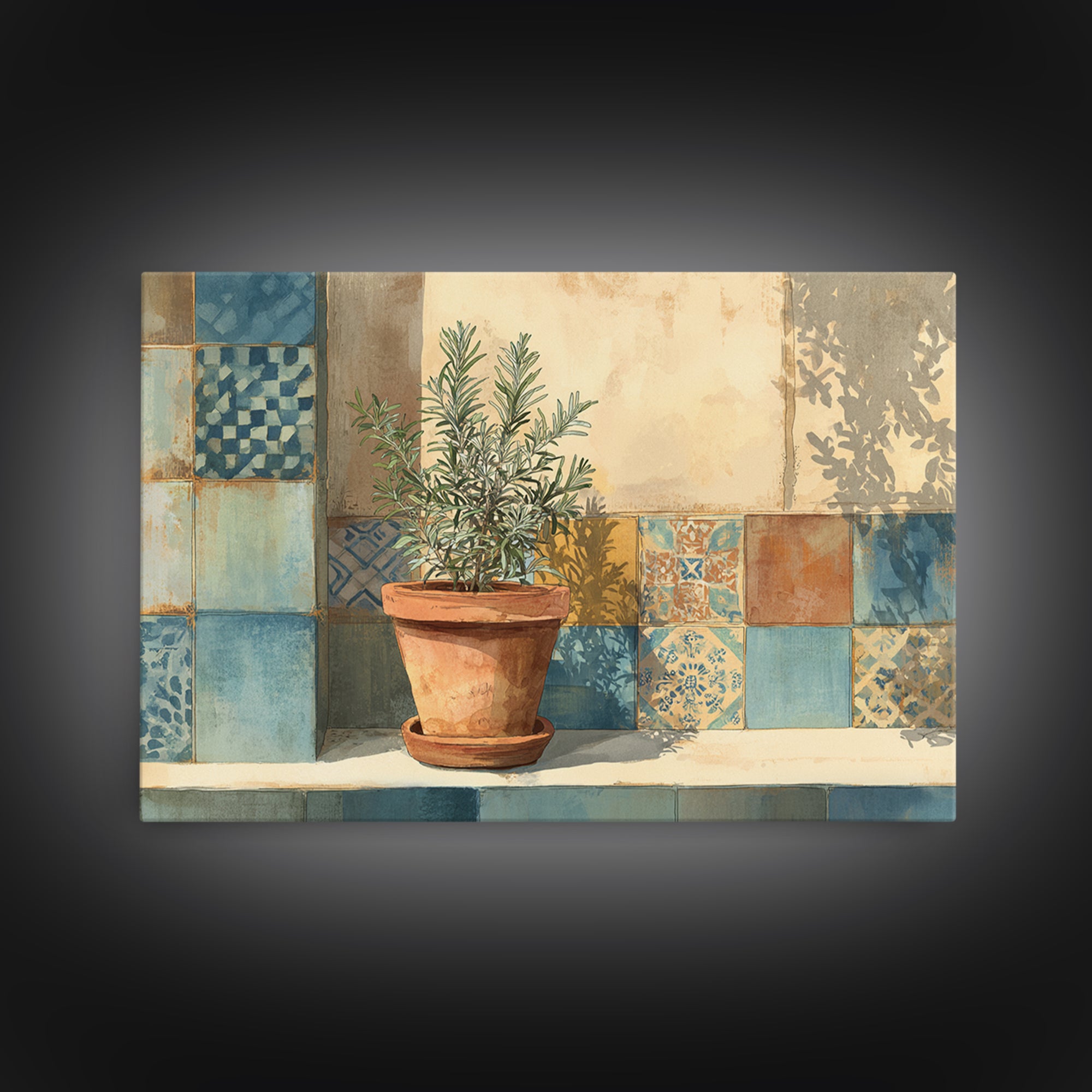 Terra Cotta Pot Canvas Print, Italian Villa Art, Living Room Wall Art, Living Room Decor, Fine Art, Villa, Gallery Wall Set, IVA-3x2-98