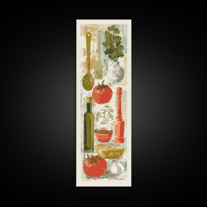 Kitchen Utensil Silhouettes Canvas Print, Kitchen Art, Art Deco, Kitchen Decor, Fine Art, Kitchen, Poster Art, Trendy Wall Art, KIT-1x3-33