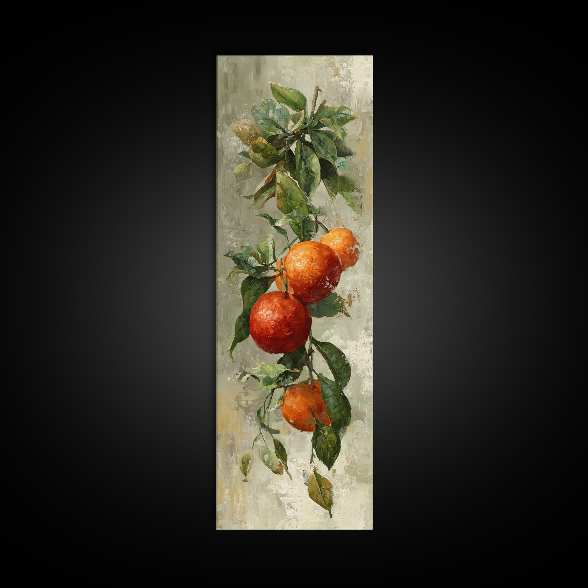 Orange Citrus Botanical Branch Framed Canvas Print, Kitchen Art, Minimalist Wall Art, Kitchen Decor, Fine Art, Kitchen, KIT-1x3-71