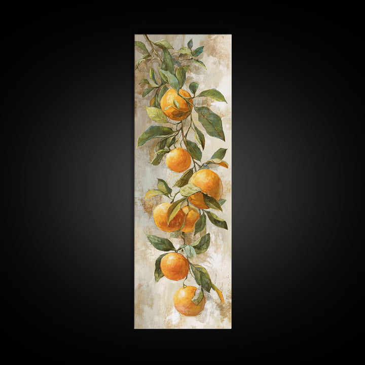 Orange Citrus Botanical Branch Canvas Print, Kitchen Art, Kitchen Print, Kitchen Decor, Oil Painting, Kitchen, Art Print, KIT-1x3-95