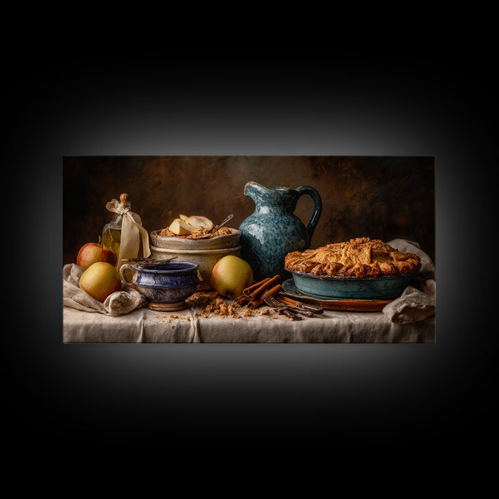 Apple Pie Cooling Framed Canvas Print, Kitchen Art, Coffee Art, Kitchen Decor, Kitchen, Fine Art Print, Statement Artwork, KIT-2x1-100