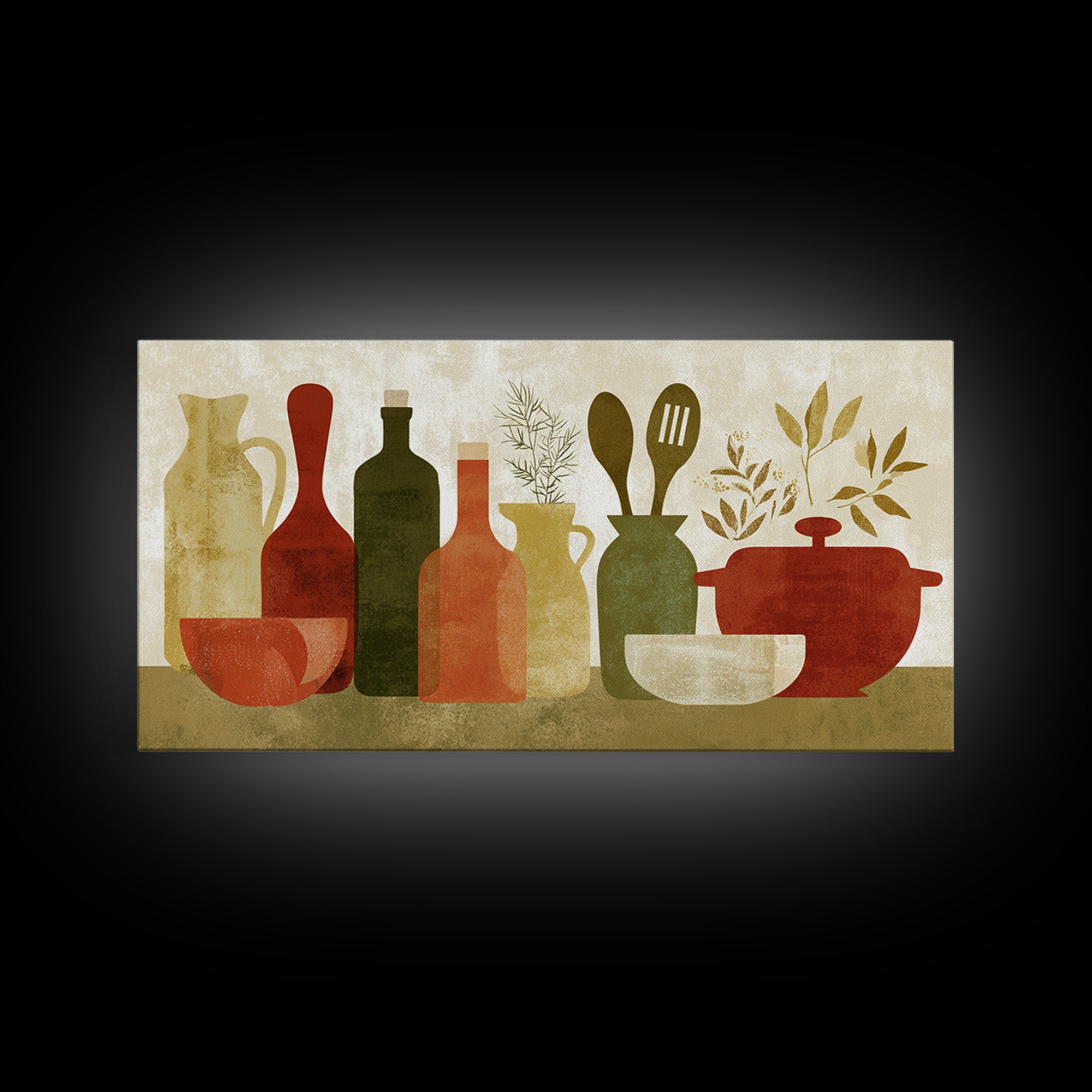 Kitchen Utensil Silhouettes Canvas Print, Kitchen Art, Contemporary Art, Kitchen Decor, Abstract Art, Kitchen, Kitchen Wall Art, KIT-2x1-17