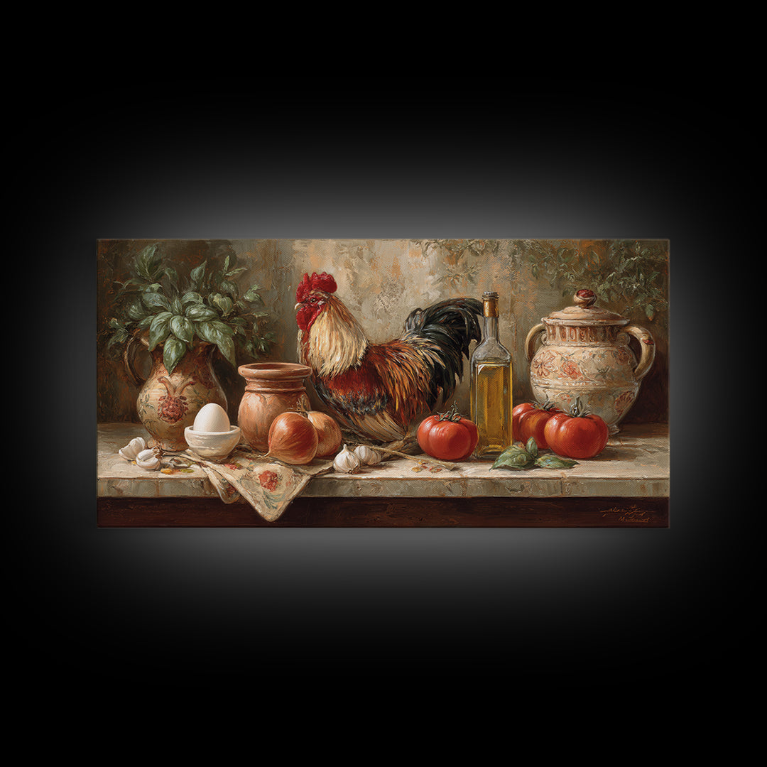 Rooster Portrait for Country Kitchen Charm Canvas Print, Kitchen Art, Wall Art, Kitchen Decor, Kitchen, Kitchen Wall Art, KIT-2x1-36