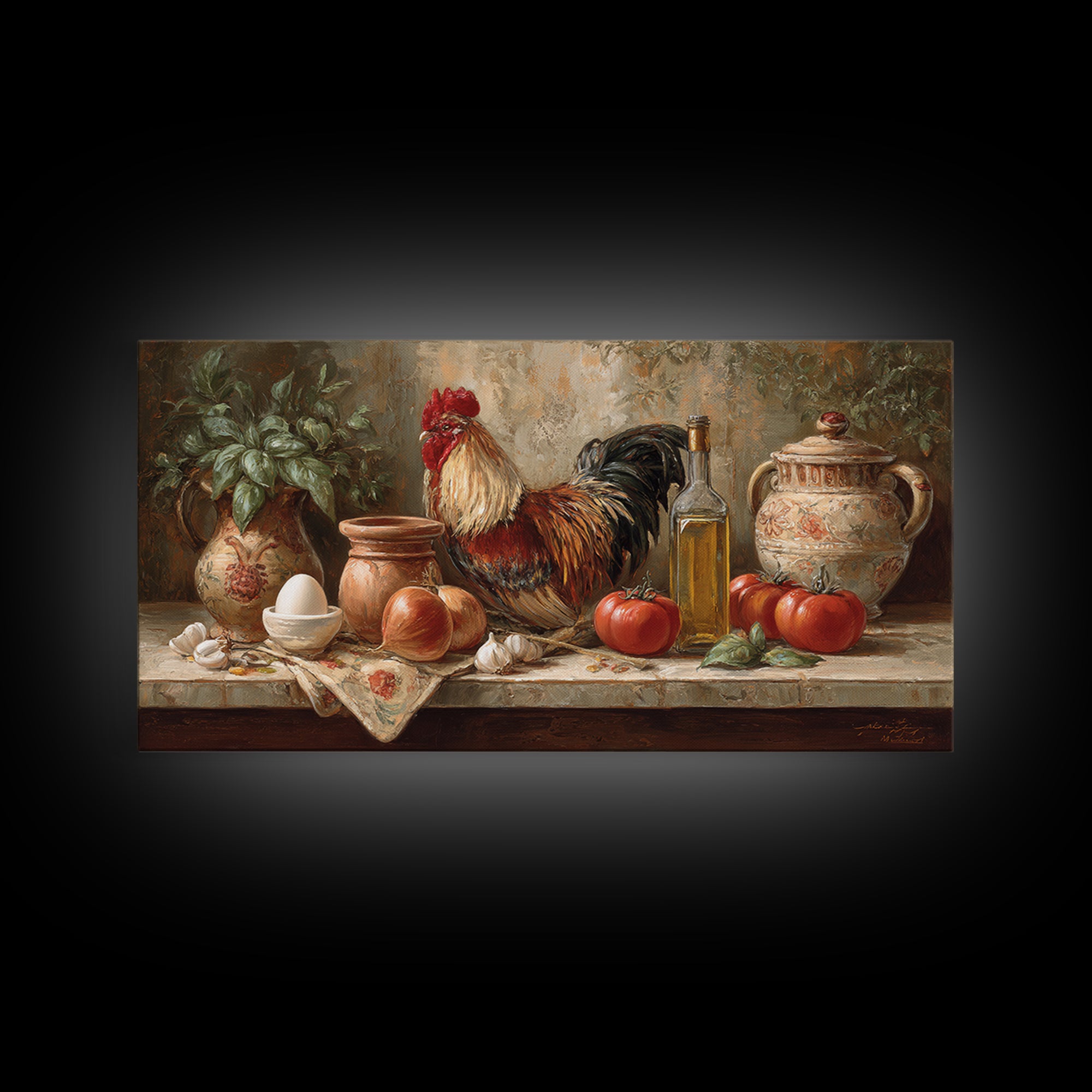 Rooster Portrait for Country Kitchen Charm Canvas Print, Kitchen Art, Wall Art, Kitchen Decor, Kitchen, Kitchen Wall Art, KIT-2x1-36