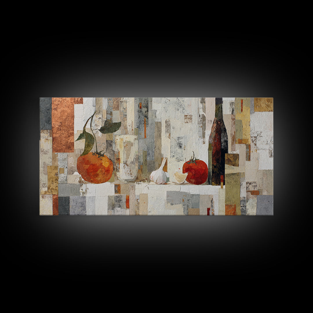 Fresh Bread with Butter and Honey Framed Canvas Print, Kitchen Art, Home Decor, Kitchen Decor, Fine Art, Kitchen, Digital Print, KIT-2x1-86
