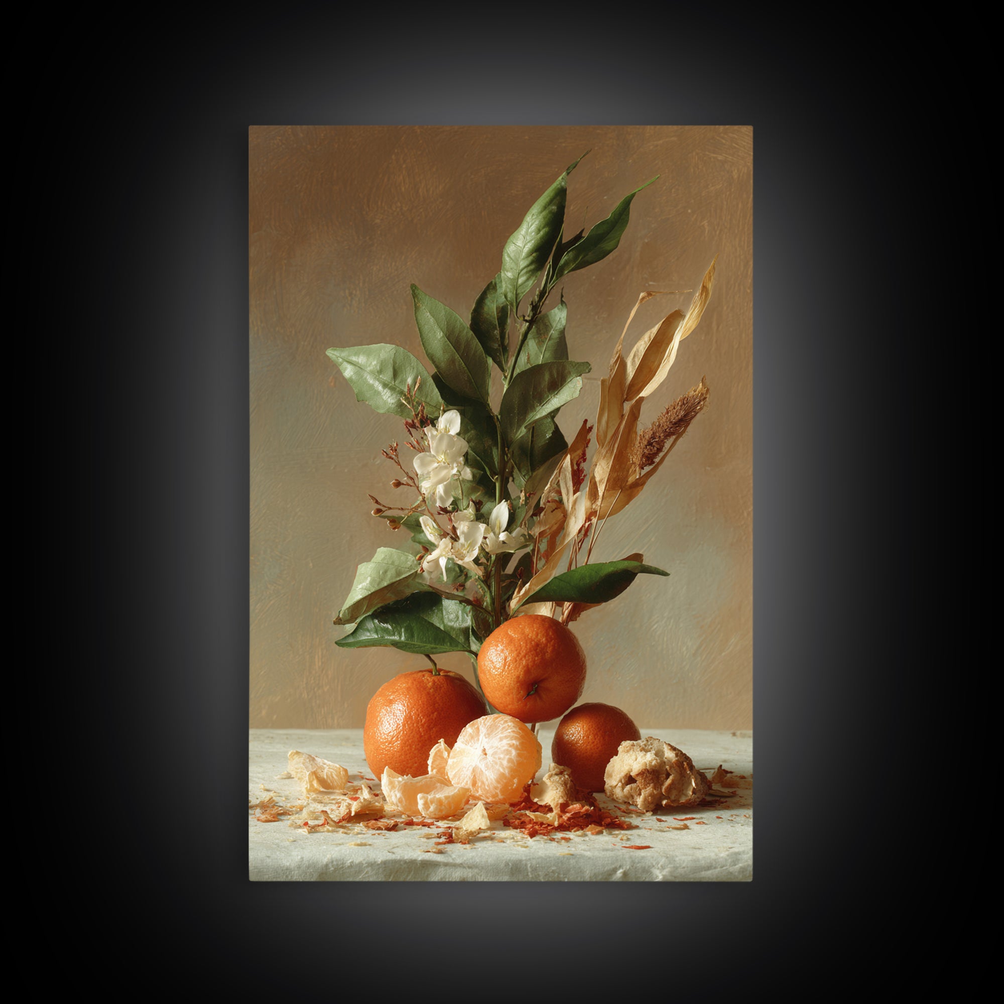 Orange Citrus Botanical Branch Framed Canvas Print, Kitchen Art, Contemporary Art, Kitchen Decor, Kitchen, Kitchen Wall Art, KIT-2x3-43