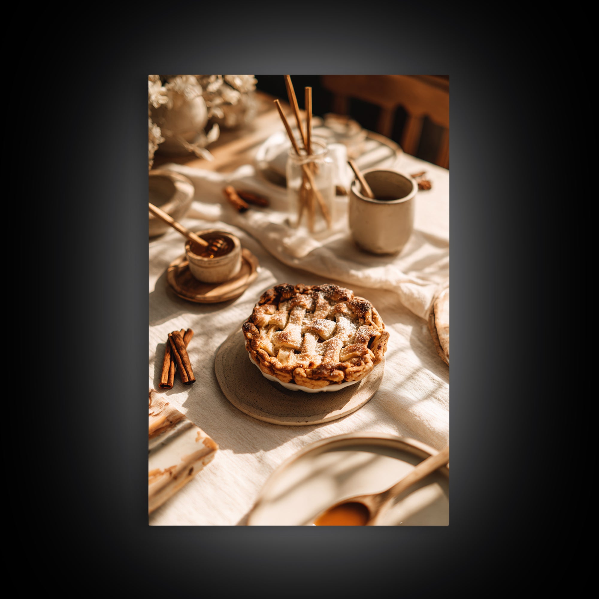 Apple Pie Cooling Framed Canvas Print, Kitchen Art, Room Decor, Kitchen Decor, Fine Art, Kitchen, Digital Art, KIT-2x3-64