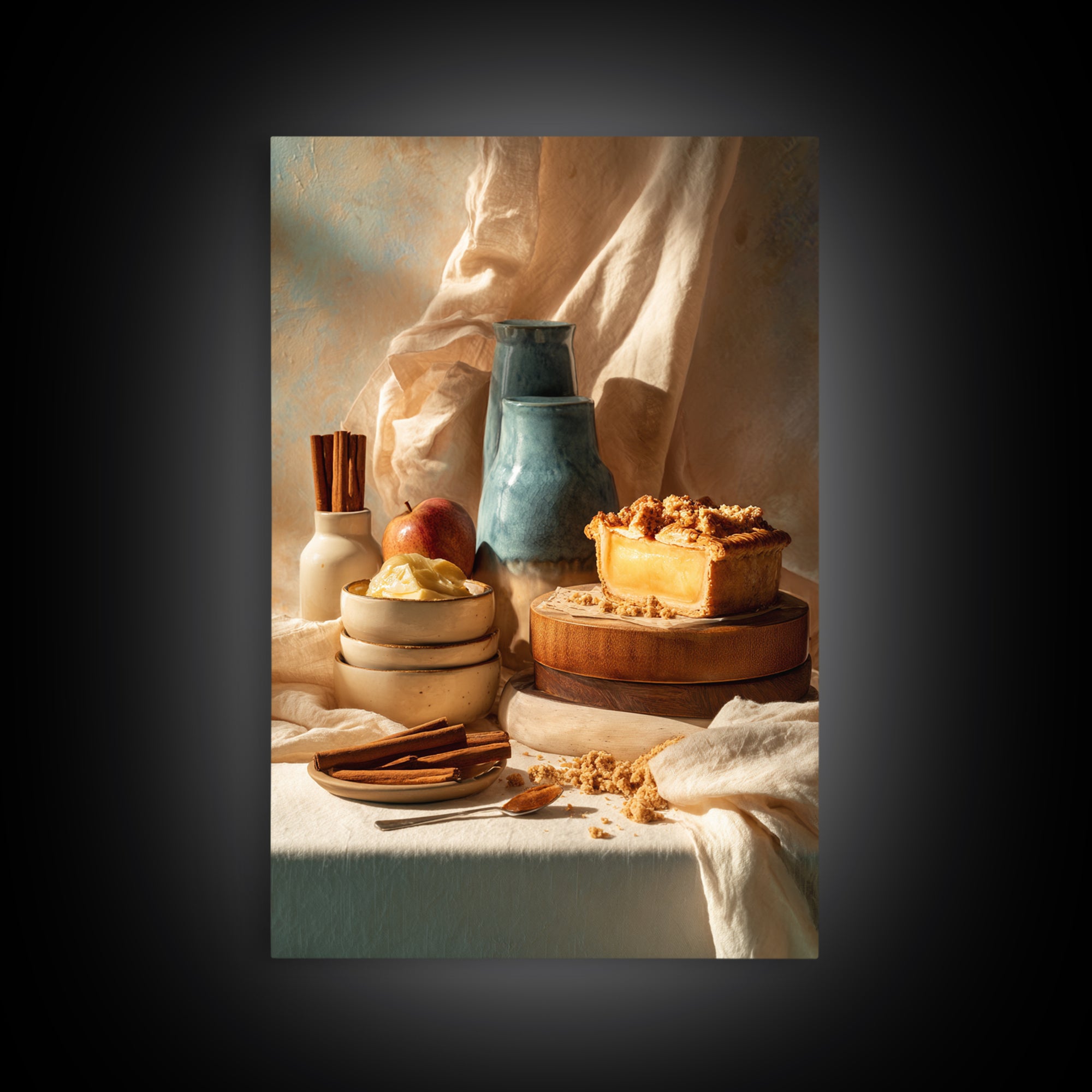 Apple Pie Cooling Framed Canvas Print, Kitchen Art, Art Prints, Kitchen Decor, Kitchen, Modern Art, Minimalist Wall Art, KIT-2x3-88