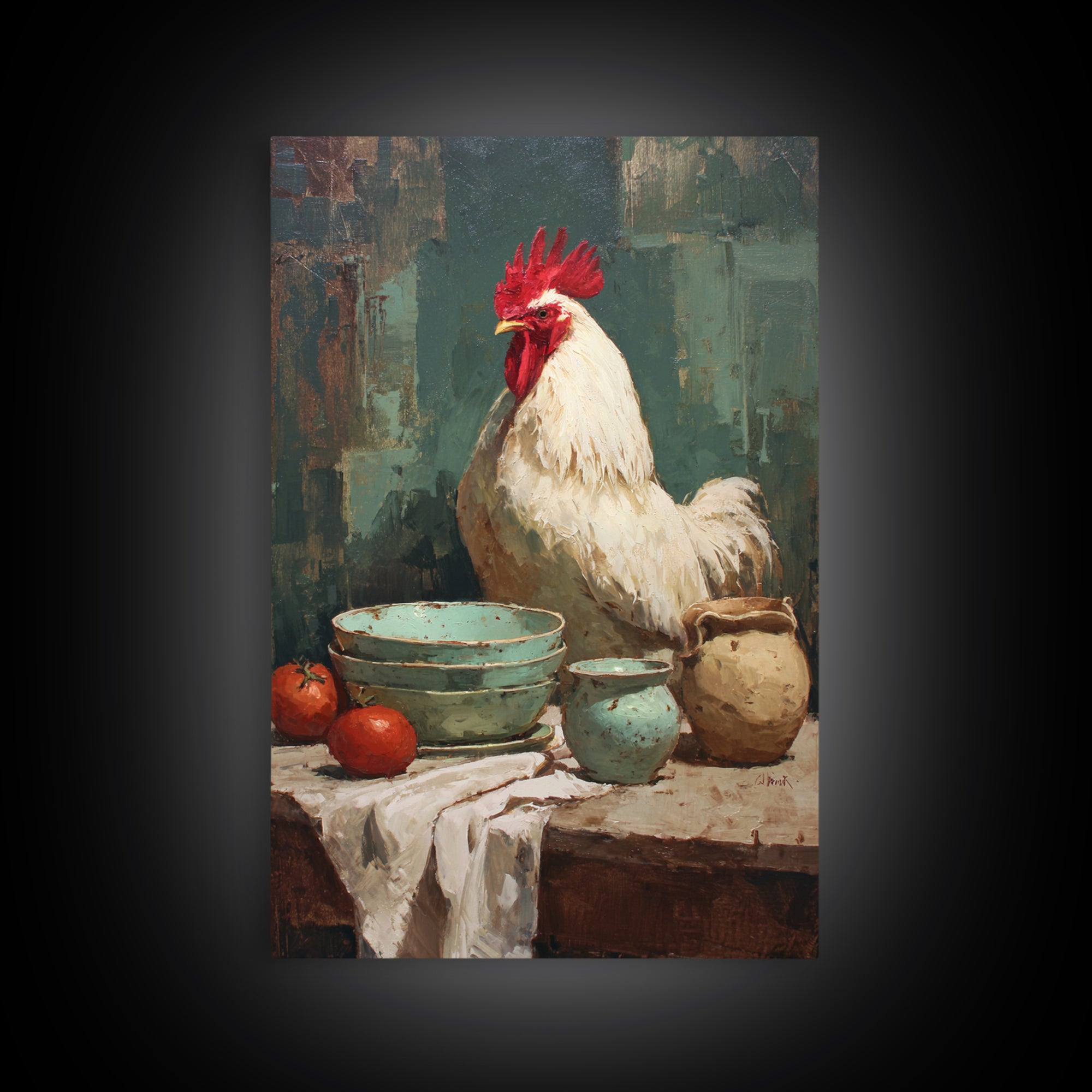 Rooster Portrait for Country Kitchen Charm Canvas Print, Kitchen Art, Printable Wall Art, Kitchen Decor, Fine Art, Kitchen, KIT-2x3-96