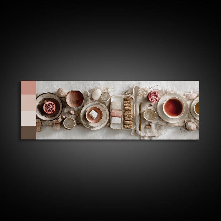 Figs Pomegranates and Linen Composition Canvas Print, Kitchen Art, Digital Art, Kitchen Decor, Kitchen, Minimalist Wall Art, KIT-3x1-38