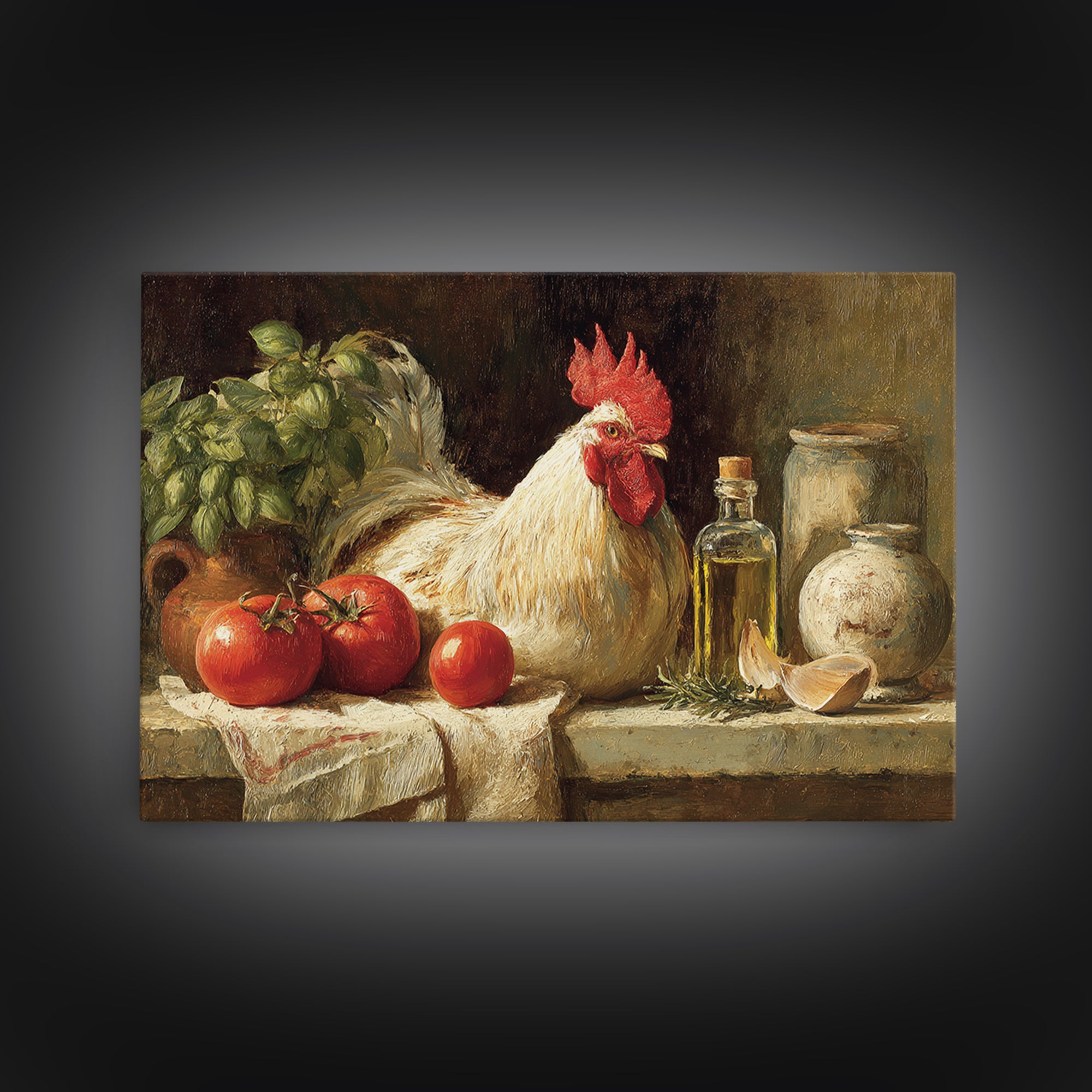 Rooster Portrait for Country Kitchen Charm Canvas Print, Kitchen Art, Neutral Decor, Kitchen Decor, Fine Art, Kitchen, KIT-3x2-68